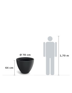 Pflanzkübel rund Ø78 × 64 cm matt, 102 L – Schwarz | Töpferkönig 2