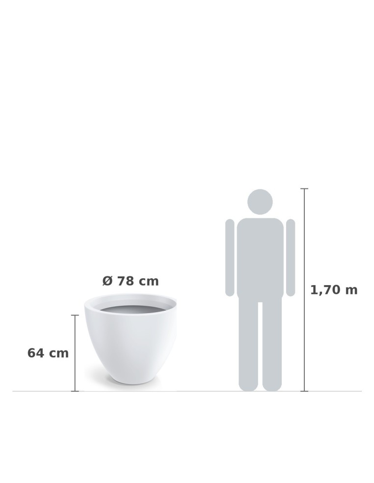 Pflanzkübel rund Ø78 × 64 cm matt, 102 L – Weiß | Töpferkönig