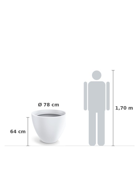 Pflanzkübel rund Ø78 × 64 cm matt, 102 L – Weiß | Töpferkönig