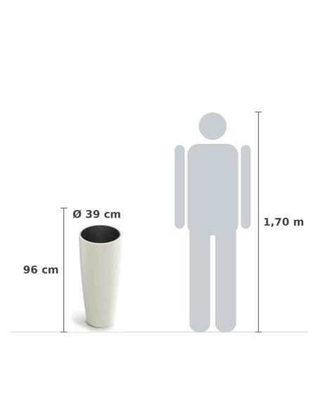 Pflanzsäule rund Ø39 × 96 cm matt, 88 L – Sand | Töpferkönig