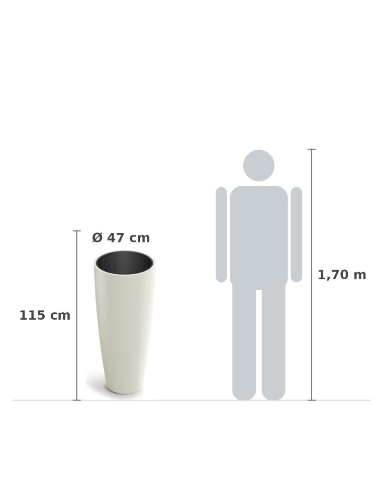 Pflanzsäule rund Ø47 × 115 cm matt, 152 L – Sand | Töpferkönig