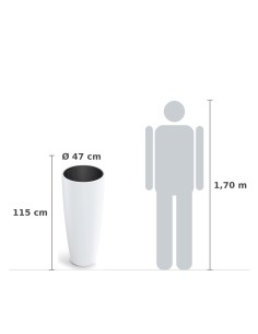 Pflanzsäule XXL rund Ø47 × 115 cm matt, 152 L – Weiß | Töpferkönig 2