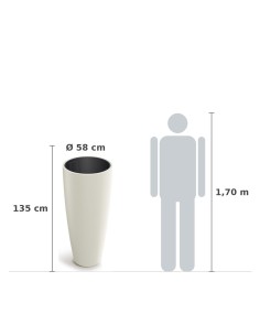 Pflanzsäule rund Ø58 × 135 cm matt, 268 L – Sand | Töpferkönig 2