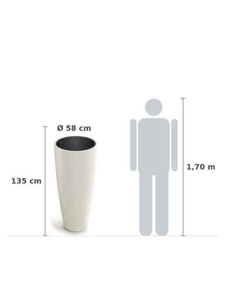 Pflanzsäule rund Ø58 × 135 cm matt, 268 L – Sand | Töpferkönig
