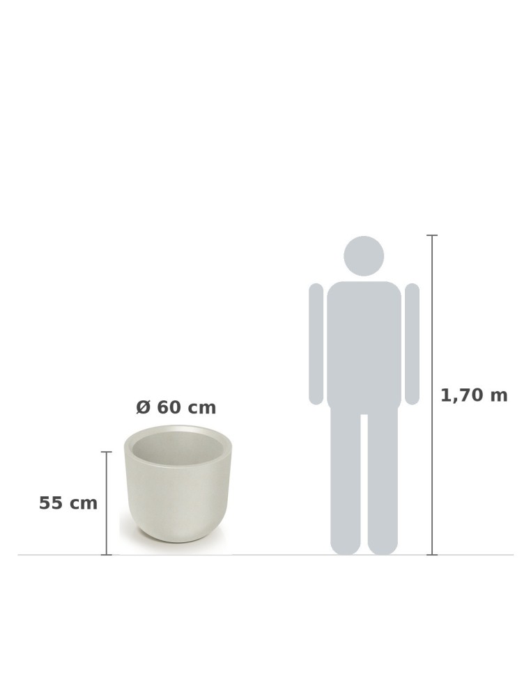 Pflanzkübel rund Ø60 × 55 cm Steinoptik, 64 L – Sand | Töpferkönig