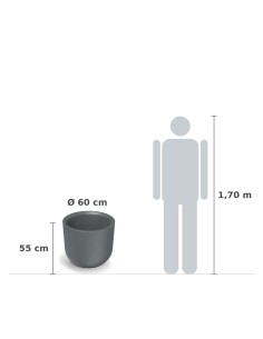 Pflanzkübel rund Ø60 × 55 cm Steinoptik, 64 L – Granit hell | Töpferkönig 2