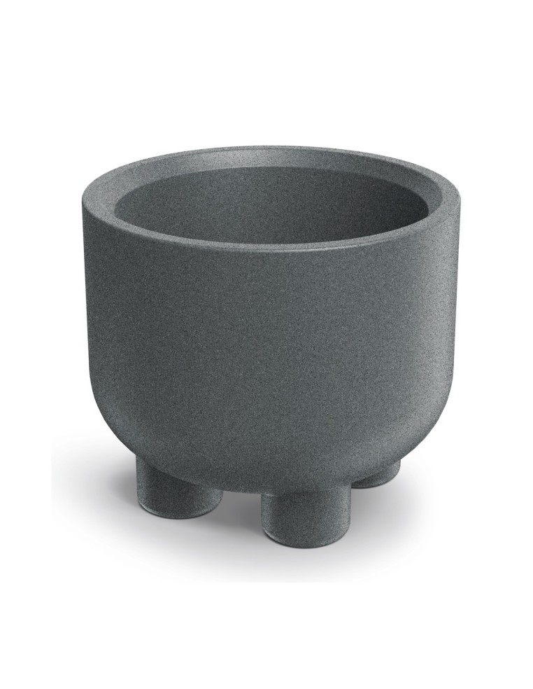 Blumentopf rund Ø48 × 42 cm Steinoptik, 30 L – Granit hell | Töpferkönig