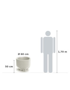 Pflanzkübel rund Ø60 × 50 cm Steinoptik, 55 L – Sand | Töpferkönig 2