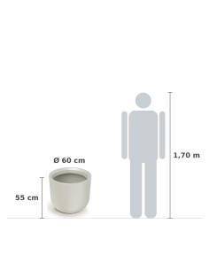Pflanzkübel rund Ø60 × 55 cm Steinoptik, 123 L – Sand | Töpferkönig 2