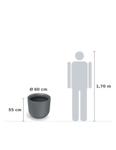 Pflanzkübel rund Ø60 × 55 cm Steinoptik, 123 L – Granit hell | Töpferkönig 2