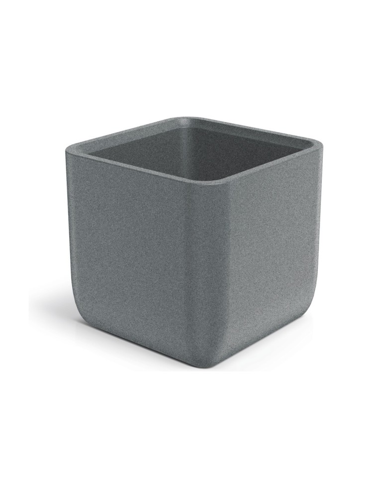 Blumentopf eckig 48 × 48 × 45 cm Steinoptik, 42 L – Granit hell | Töpferkönig