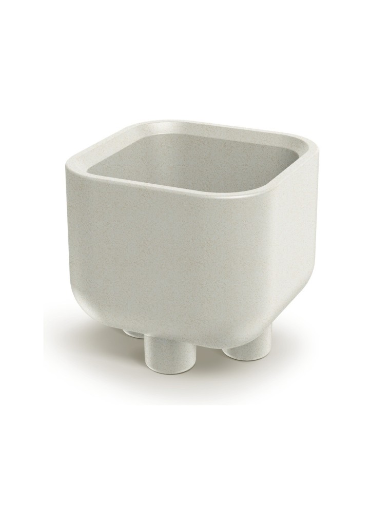 Blumentopf eckig 40 × 40 × 36 cm Steinoptik, 19 L – Sand | Töpferkönig