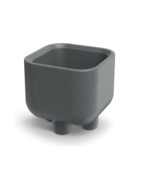Blumentopf eckig 40 × 40 × 36 cm Steinoptik, 19 L – Granit hell | Töpferkönig