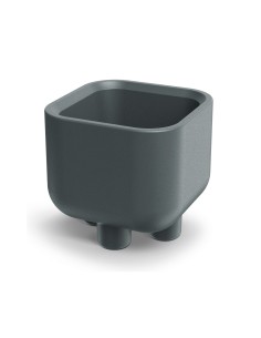 Blumentopf eckig 40 × 40 × 36 cm Steinoptik, 19 L – Graphit | Töpferkönig
