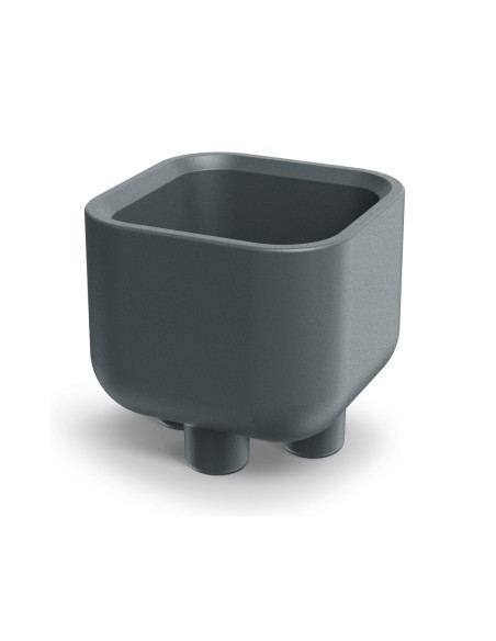 Blumentopf eckig 40 × 40 × 36 cm Steinoptik, 19 L – Graphit | Töpferkönig