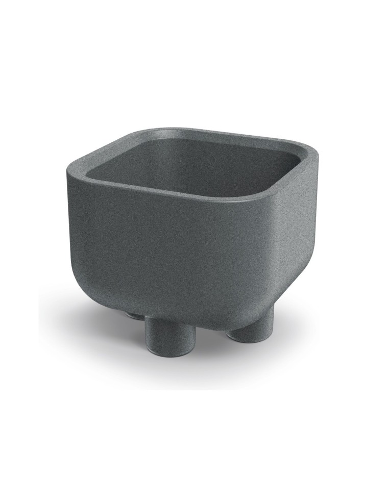 Blumentopf eckig 48 × 48 × 39 cm Steinoptik, 32 L – Granit hell | Töpferkönig