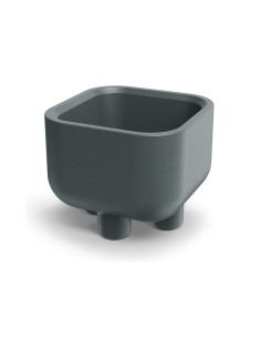 Blumentopf eckig 48 × 48 × 39 cm Steinoptik, 32 L – Graphit | Töpferkönig
