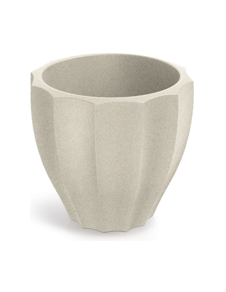 Blumentopf rund Ø40 × 36 cm mit Relief, 11 L – Sand | Töpferkönig