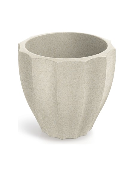 Blumentopf rund Ø40 × 36 cm mit Relief, 11 L – Sand | Töpferkönig