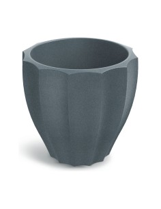 Blumentopf rund Ø40 × 36 cm mit Relief, 11 L – Betongrau | Töpferkönig