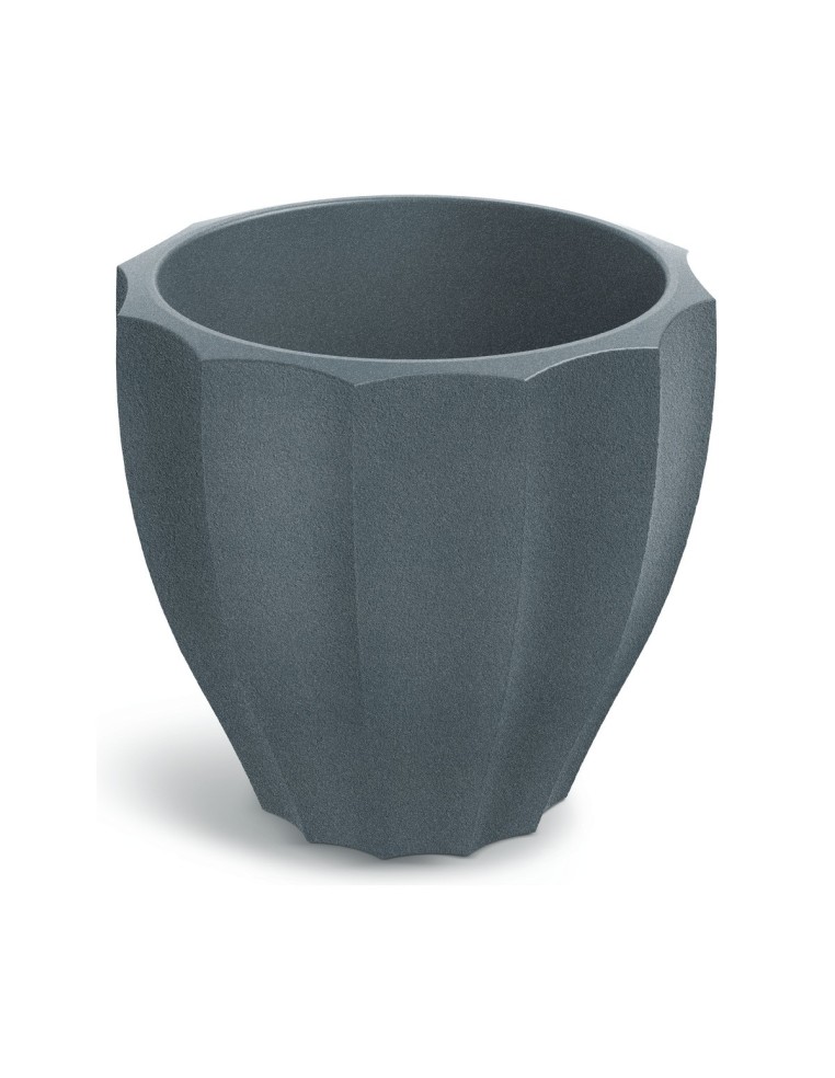 Blumentopf rund Ø40 × 36 cm mit Relief, 11 L – Betongrau | Töpferkönig