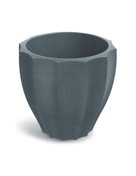 Blumentopf rund Ø40 × 36 cm mit Relief, 11 L – Betongrau | Töpferkönig