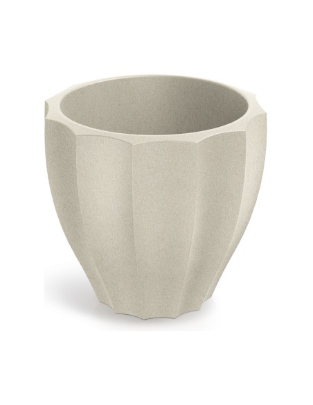 Pflanzkübel rund Ø60 × 54 cm mit Relief, 38 L – Sand | Töpferkönig