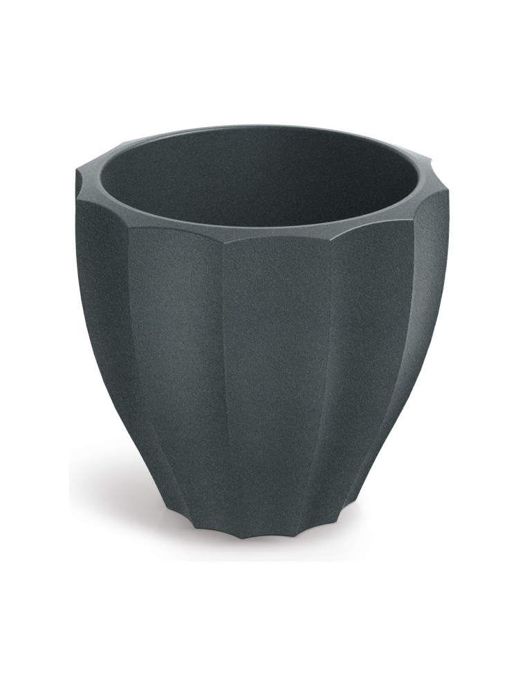 Pflanzkübel rund Ø60 × 54 cm mit Relief, 38 L – Graphit | Töpferkönig