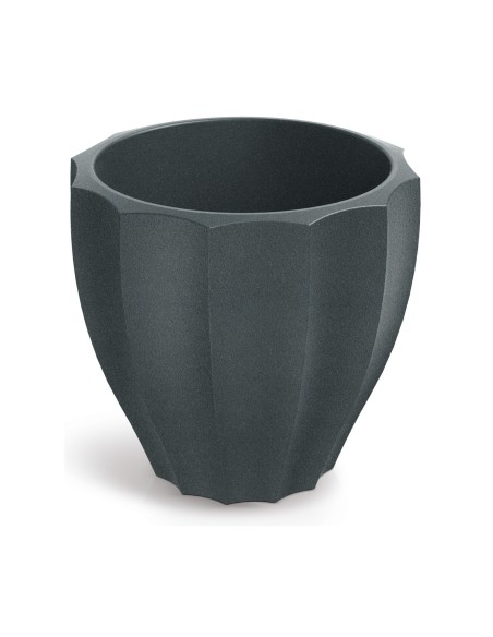 Pflanzkübel rund Ø60 × 54 cm mit Relief, 38 L – Graphit | Töpferkönig