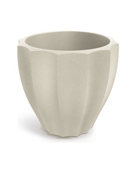 Pflanzkübel rund Ø80 × 72 cm mit Relief, 91 L – Sand | Töpferkönig