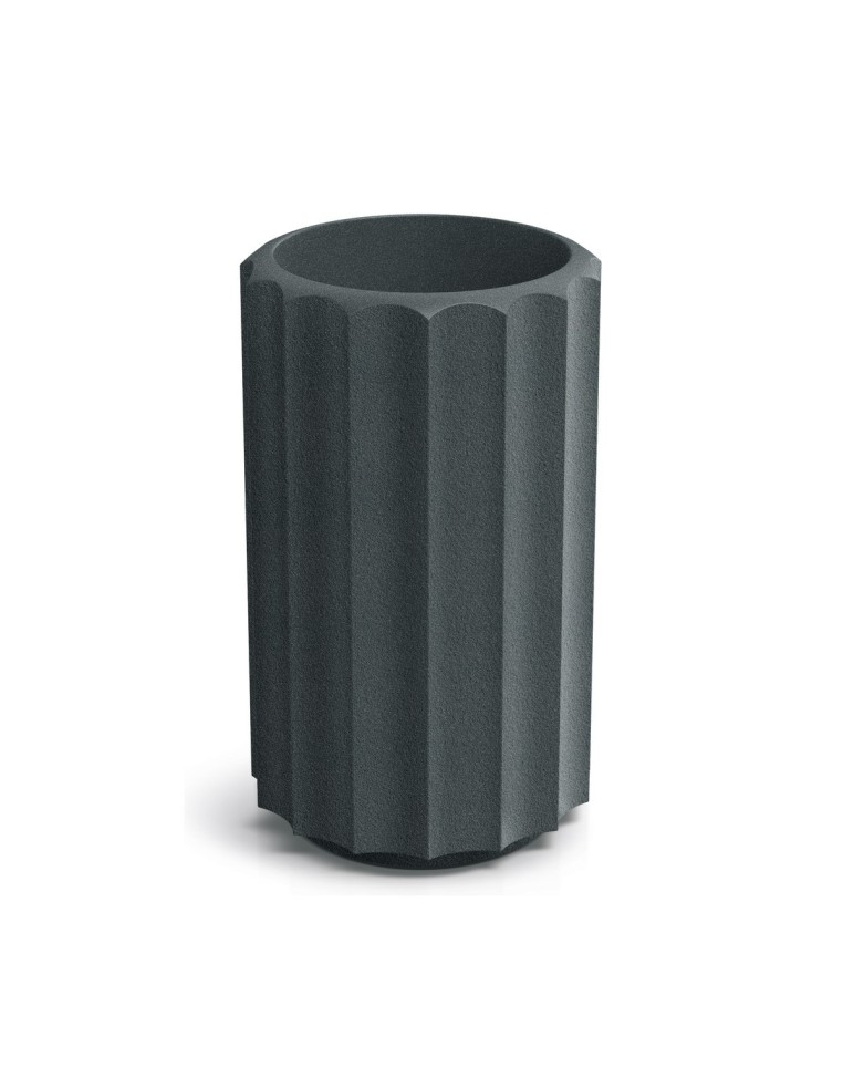 Blumenkübel rund Ø28 × 47 cm gerillt, 8 L – Graphit | Töpferkönig