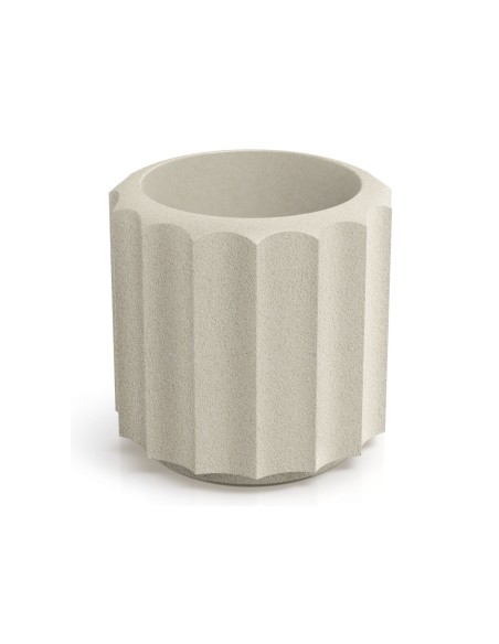 Blumentopf rund Ø38 × 37 cm gerillt, 15 L – Sand | Töpferkönig