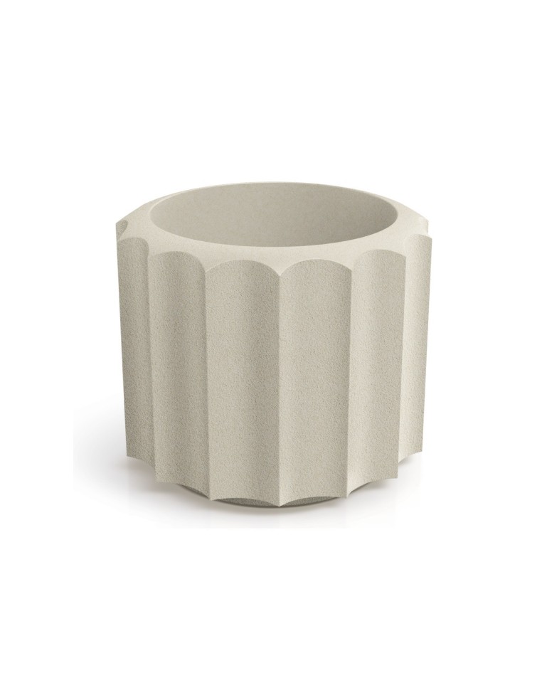Blumentopf rund Ø58 × 48 cm gerillt, 44 L – Sand | Töpferkönig