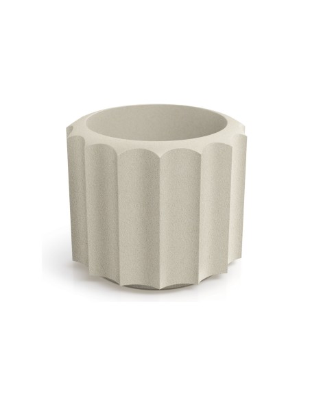Blumentopf rund Ø58 × 48 cm gerillt, 44 L – Sand | Töpferkönig