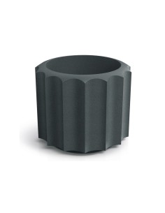 Blumentopf rund Ø58 × 48 cm gerillt, 44 L – Graphit | Töpferkönig