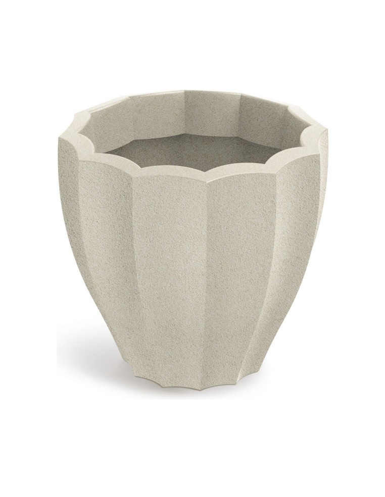 Blumentopf rund Ø40 × 36 cm mit Relief, 17 L – Sand | Töpferkönig
