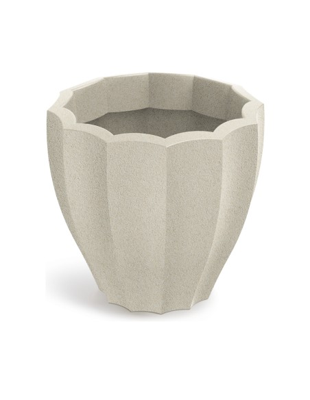 Blumentopf rund Ø40 × 36 cm mit Relief, 17 L – Sand | Töpferkönig
