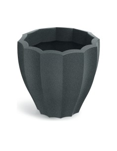 Blumentopf rund Ø40 × 36 cm mit Relief, 17 L – Graphit | Töpferkönig