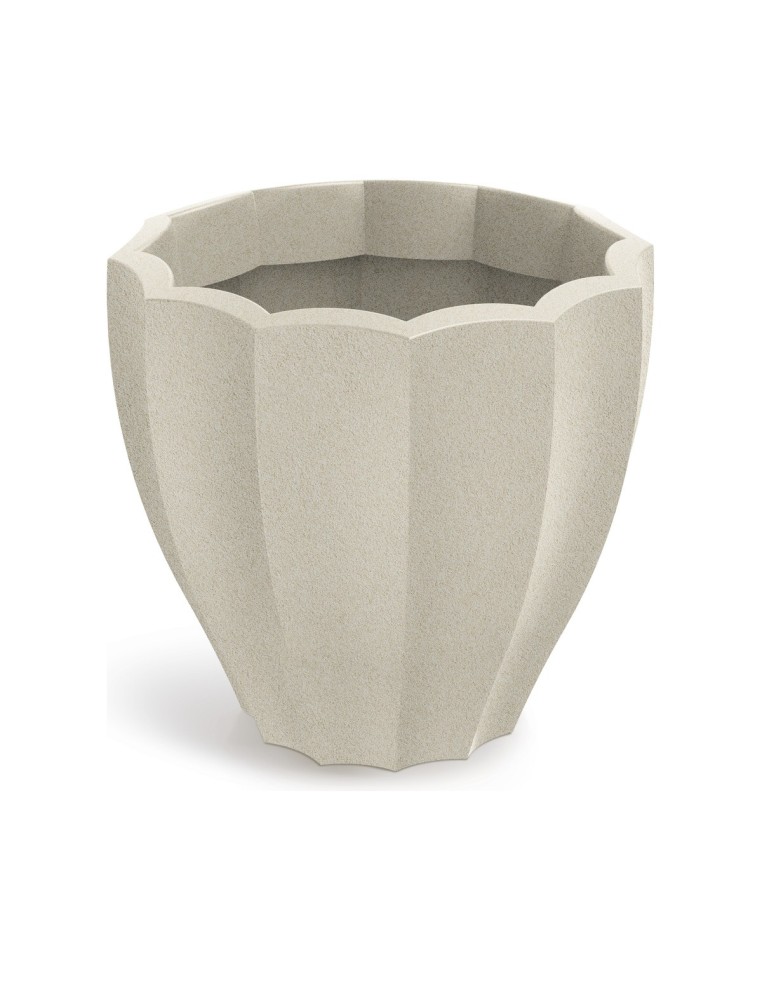 Pflanzkübel rund Ø60 × 54 cm mit Relief, 68 L – Sand | Töpferkönig