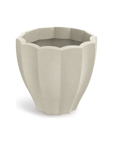 Pflanzkübel rund Ø60 × 54 cm mit Relief, 68 L – Sand | Töpferkönig