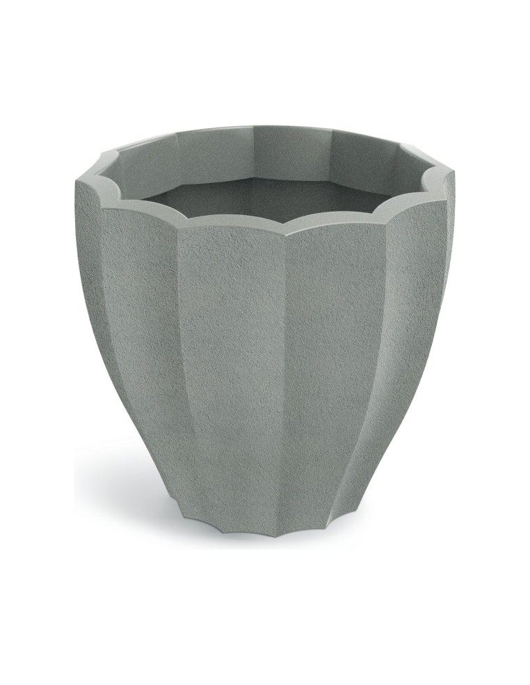 Pflanzkübel rund Ø60 × 54 cm mit Relief, 68 L – Betongrau | Töpferkönig