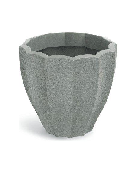 Pflanzkübel rund Ø60 × 54 cm mit Relief, 68 L – Betongrau | Töpferkönig