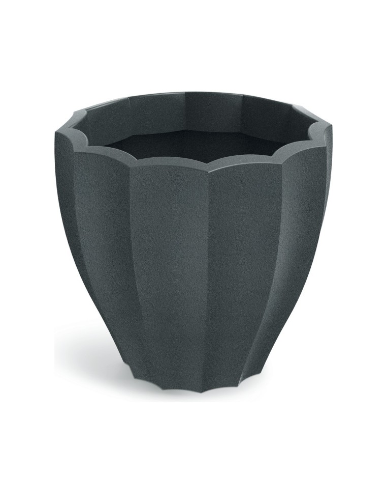 Pflanzkübel rund Ø60 × 54 cm mit Relief, 68 L – Graphit | Töpferkönig