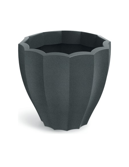 Pflanzkübel rund Ø60 × 54 cm mit Relief, 68 L – Graphit | Töpferkönig