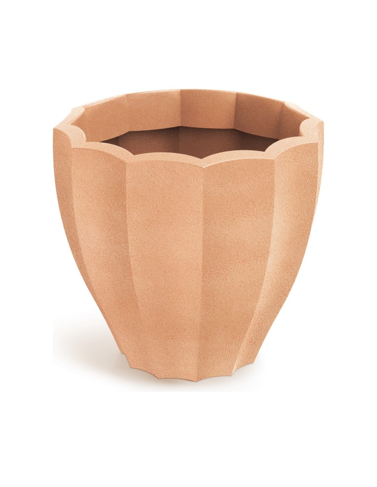 Pflanzkübel rund Ø60 × 54 cm mit Relief, 68 L – Terrakotta | Töpferkönig