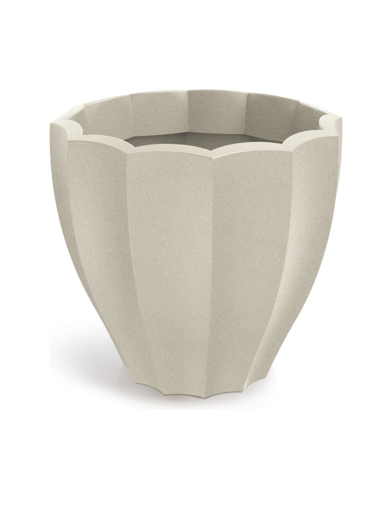 Pflanzkübel rund Ø80 × 72 cm mit Relief, 165 L – Sand | Töpferkönig