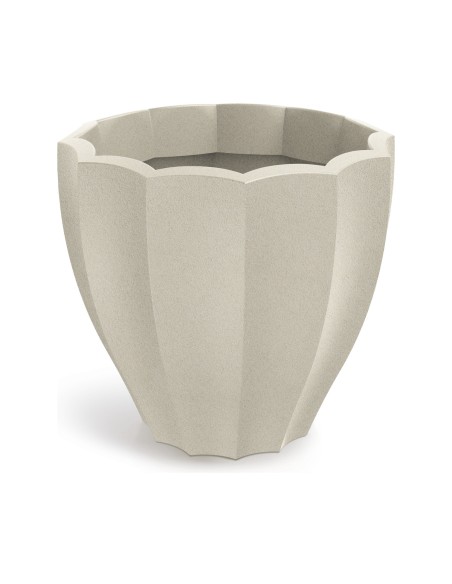 Pflanzkübel rund Ø80 × 72 cm mit Relief, 165 L – Sand | Töpferkönig