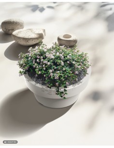 Blumentopf rund Ø40 × 32 cm matt, 15 L – Weiß | Töpferkönig 2