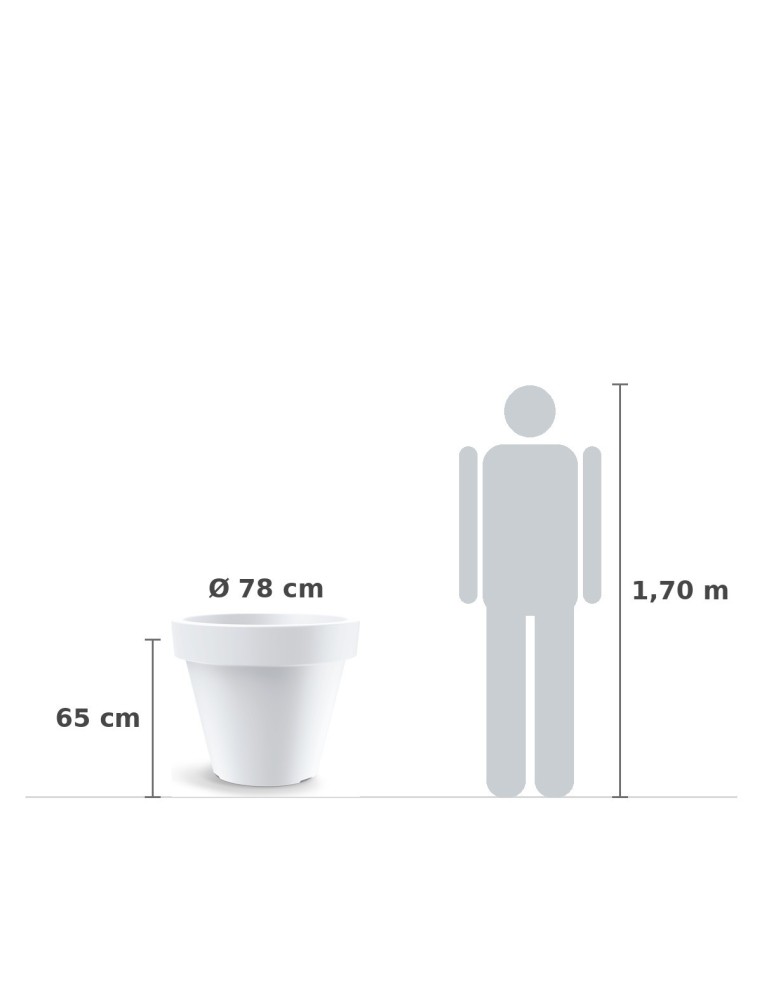 Pflanzkübel rund Ø78 × 65 cm matt, 130 L – Weiß | Töpferkönig