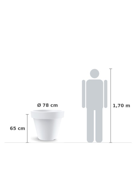 Pflanzkübel rund Ø78 × 65 cm matt, 130 L – Weiß | Töpferkönig